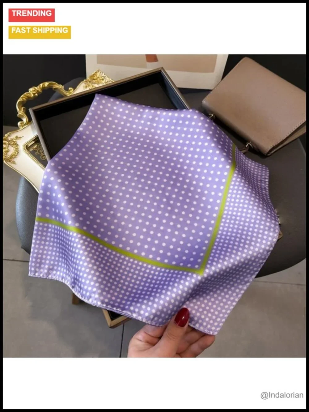 Satin Scarf for Women 27.5x27.5 Square Polyester Lightweight Neck Scarf Headwrap